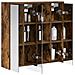 Mobiletto per specchio da bagno Rovere fumé 63,5 x 16 x 62,5 cm - Foto miniatura 3