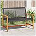 Panca da Giardino Nera 112 cm in Polyrattan e Legno di Acacia - Foto miniatura 2