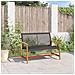 Panca da Giardino Nera 112 cm in Polyrattan e Legno di Acacia - Foto miniatura 3