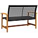 Panca da Giardino Nera 112 cm in Polyrattan e Legno di Acacia - Foto miniatura 6