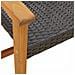 Panca da Giardino Nera 112 cm in Polyrattan e Legno di Acacia - Foto miniatura 7