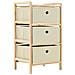 Armadietti 2 Pz Con 6 Cesti In Tessuto E Legno Di Cedro Beige - Foto miniatura 3
