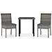 Set da Pranzo da Giardino 3 pz in Polyrattan Grigio - Foto miniatura 1