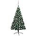 Set Albero Natale Artificiale a Metà LED e Palline Verde 150 cm - Foto miniatura 1