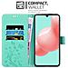 Custodia Compatibile Con Samsung Galaxy A41 In Turchese Fiore - Coperchio Protettivo In Design Floreale Con Chiusura Magnetica, Funzione Stand E Slot Per Carte - Foto miniatura 2