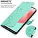 Custodia Compatibile Con Samsung Galaxy A41 In Turchese Fiore - Coperchio Protettivo In Design Floreale Con Chiusura Magnetica, Funzione Stand E Slot Per Carte - Foto miniatura 4