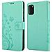 Custodia Compatibile Con Samsung Galaxy A41 In Turchese Fiore - Coperchio Protettivo In Design Floreale Con Chiusura Magnetica, Funzione Stand E Slot Per Carte - Foto miniatura 7