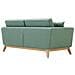 Hoga Divano Scandinavo 3 Posti E 2 Cuscini Tessuto Verde - Foto miniatura 3