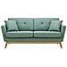 Hoga Divano Scandinavo 3 Posti E 2 Cuscini Tessuto Verde - Foto miniatura 1
