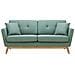 Hoga Divano Scandinavo 3 Posti E 2 Cuscini Tessuto Verde - Foto miniatura 17