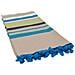 Telo Mare Fouta Per Spiaggia Fantasia Rigata Multicolore Leopard Pesci Fouta Kenya Turchese-lime - Foto miniatura 3