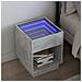 Comodino Con Led Infinity Grigio Cemento 40x40x50 Cm - Foto miniatura 1