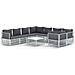 Set Salotto da Giardino 9 pz con Cuscini in Acciaio Bianco - Foto miniatura 1