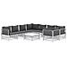 Set Salotto da Giardino 9 pz con Cuscini in Acciaio Bianco - Foto miniatura 8
