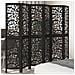 Divisorio Ambienti 6 Pannelli Nero Legno Massello Di Paulownia - Foto miniatura 1
