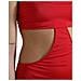 Mini Abito Senza Maniche In Tubino Di Nylon Rosso Ritagliato - It40-s - Foto miniatura 5