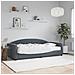 Divano Letto Con Materasso Grigio Scuro 90x190 Cm In Velluto - Foto miniatura 1