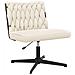 Sedia Da Ufficio Girevole In Tessuto Riccio Crema Effetto Lana - Foto miniatura 2