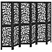 Divisorio Ambienti 6 Pannelli Nero Legno Massello Di Paulownia - Foto miniatura 2