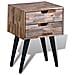 Comodino Con 2 Cassetti In Legno Di Recupero Di Teak - Foto miniatura 1