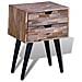 Comodino Con 2 Cassetti In Legno Di Recupero Di Teak - Foto miniatura 4
