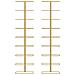 Portavini Da Parete Per 9 Bottiglie 2 Pz Dorato In Ferro - Foto miniatura 4