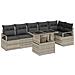 Set di Divani per Giardino da 7 Pezzi con Cuscini Grigio Chiaro in Rattan, Divano da Giardino a 2 Posti con Stoccaggio e Cuscini Grigio Rattan - Foto miniatura 1