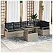 Set di Divani per Giardino da 7 Pezzi con Cuscini Grigio Chiaro in Rattan, Divano da Giardino a 2 Posti con Stoccaggio e Cuscini Grigio Rattan - Foto miniatura 2