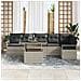 Set di Divani per Giardino da 7 Pezzi con Cuscini Grigio Chiaro in Rattan, Divano da Giardino a 2 Posti con Stoccaggio e Cuscini Grigio Rattan - Foto miniatura 3