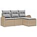 Set Divani Giardino  4 Pezzi con Cuscini Beige Rattan Polipropileno, Divano Giardino 2 Posti  con Ripostiglio e Cuscini Beige Rattan Polipropileno - Foto miniatura 1