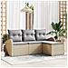 Set Divani Giardino  4 Pezzi con Cuscini Beige Rattan Polipropileno, Divano Giardino 2 Posti  con Ripostiglio e Cuscini Beige Rattan Polipropileno - Foto miniatura 2