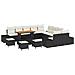 Set Divano da Giardino  da 14 Pezzi con Cuscini Nero Polyrattan Acacia, Divano da Giardino  2 Posti con Cuscini Nero Polyrattan, Set da Pranzo Giardino 4 Pezzi con Cuscini Nero Polyrattan Acacia - Foto miniatura 1