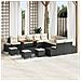 Set Divano da Giardino  da 14 Pezzi con Cuscini Nero Polyrattan Acacia, Divano da Giardino  2 Posti con Cuscini Nero Polyrattan, Set da Pranzo Giardino 4 Pezzi con Cuscini Nero Polyrattan Acacia - Foto miniatura 2