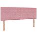 Testata letto  con bottoni a cristallo imbottita rosa 140 cm in velluto - Foto miniatura 1