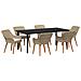 Set da pranzo giardino 7 pezzi Beige in polirattan - Foto miniatura 1
