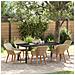 Set da pranzo giardino 7 pezzi Beige in polirattan - Foto miniatura 2