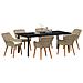 Set da pranzo giardino 7 pezzi Beige in polirattan - Foto miniatura 3