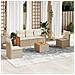 Set Divano da Giardino 6 pz con Cuscini Beige in Polyrattan - Foto miniatura 2