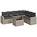Set Divani da Giardino 7pz con Cuscini Grigio Chiaro Polyrattan - Foto miniatura 1
