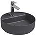 Lavabo Tondo Da Appoggio Senza Troppo Pieno In Ceramica Con Foro Rubinetto - Antracite Opaco - Foto miniatura 1