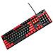 Tastiera Meccanica Cablata Retroilluminata Arcobaleno Interruttore Blu Hot-swappable 104 Tasti Black/red - Foto miniatura 2