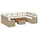 Set Divano da Giardino 10 pcs Beige e bianco - Foto miniatura 1