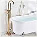 Rubinetto per vasca da bagno indipendente, Blackswan, Cascada tipo M60, modello oro lucido, misura 116 cm - Foto miniatura 3