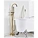 Rubinetto per vasca da bagno indipendente, Blackswan, Cascada tipo M60, modello oro lucido, misura 116 cm - Foto miniatura 4