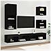 Unità a muro per TV con LED 5 pcs Rovere Nero Legno multistrato - Foto miniatura 2
