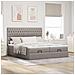 Struttura Letto Pouf con Materassi Tortora 160x200cm in Tessuto - Foto miniatura 3