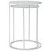 Coppia Tavolinetti White Harts In Ferro E Vetro Bianco - Ø 43 X H 60 E Ø 38 X H 55 Cm - Foto miniatura 4