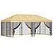 Gazebo con pareti laterali 6 x 3 m Crema Poliestere e Acciaio - Foto miniatura 1