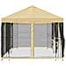 Gazebo con pareti laterali 6 x 3 m Crema Poliestere e Acciaio - Foto miniatura 4