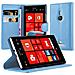 Custodia Compatibile Con Nokia Lumia 925 In Pastello Blu - Coperchio Protettiva Con Chiusura Magnetica, Funzione Stand E Tasca Per Le Carte - Foto miniatura 1